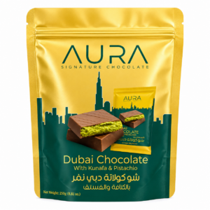 Aura-Dubai Chocolate With Kunafa & Pistachip 250g Bag